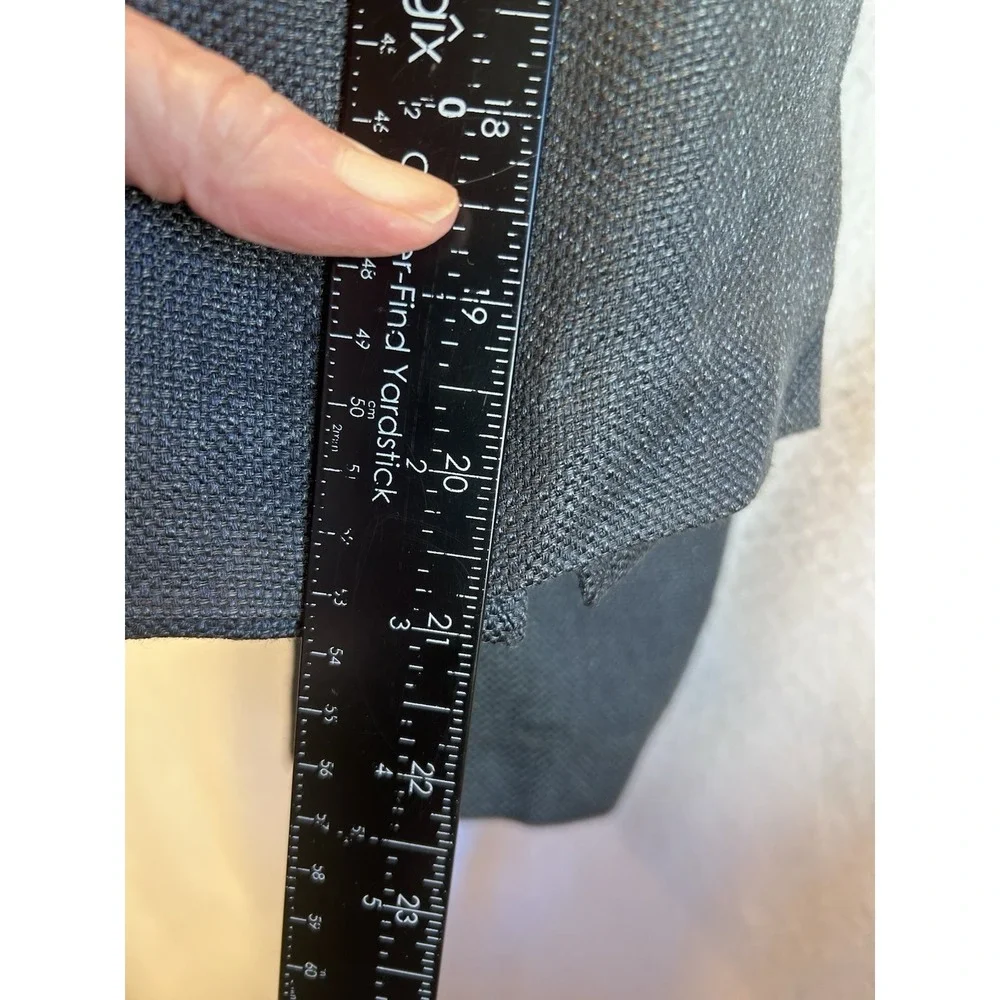 Eileen Fisher Open Front Blazer Jacket Long Sleeve Gray XL Woven Linen Blend EUC